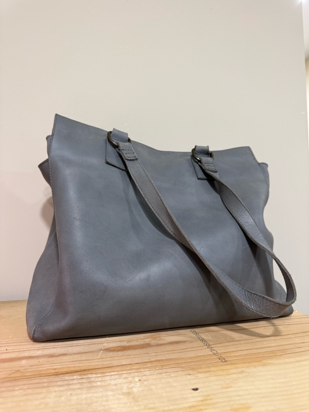 ABLE Leather Tote Bag –Genuine Leather– Minimalist Everyday Bag- Millennial Grey